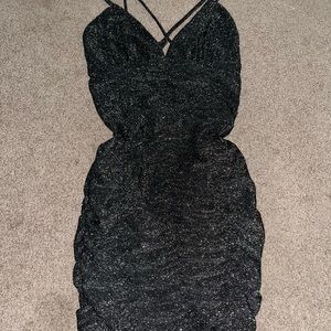 black glittery dress